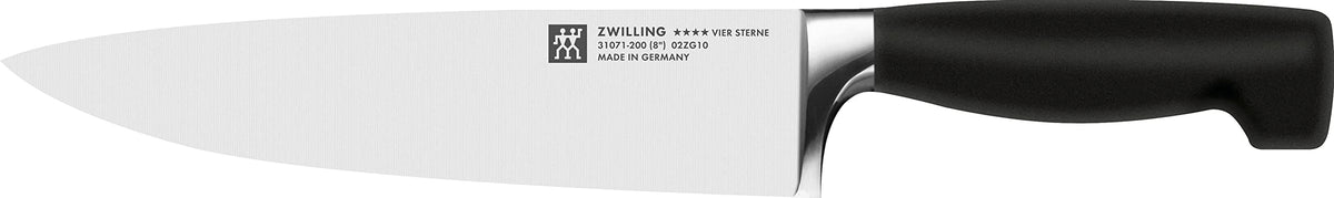 ZWILLING Chef's Knife, Blade length: 20 cm, Wide blade, Special stainless steel/Plastic handle, Four Star, Silver/Black