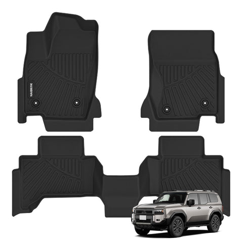 Naibeve Floor Mats for 2024 Toyota Land Cruiser/Lexus GX550 5 Seats-All Weather Custom Fit for Toyota Land Cruiser Floor Mats Liners Front & Rear Row Waterproof Interior Accessories