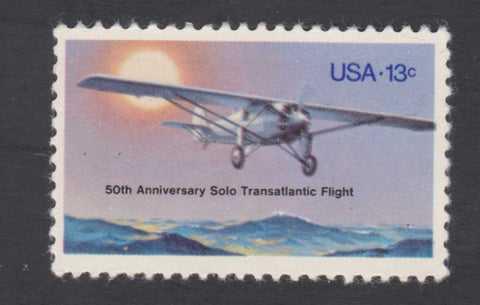 50th Anniversary Solo Transatlantic flight 13Ãƒâ€šÃ‚Â¢ USA Postage Stamp