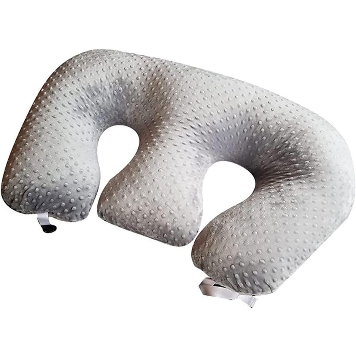 QMMD Twin E Pillow, Breastfeeding Pillow for Pregnant Women, Machine Washable Cotton Fabric Twin Support Pillow,Large & Plump Breastfeeding Pillow & Baby Support Cushion, Removable,Washable,Gray