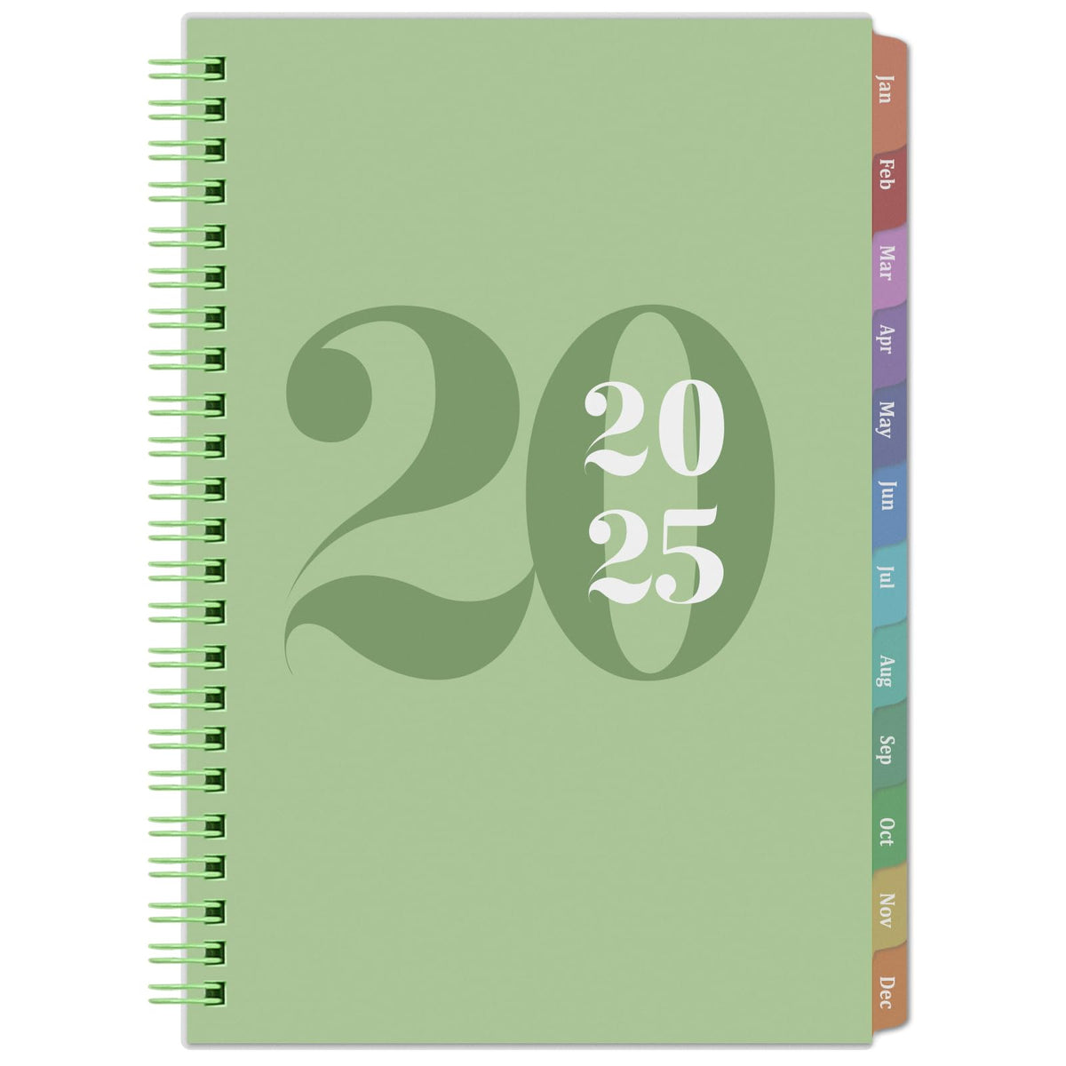 2025 Planner - Planner 2025, Jan. 2025 - Dec. 2025, Planner 2025 with Colorful Tabs, 6.3" x 8.4", 2025 Planner for Schedule Your Daily Life - Green