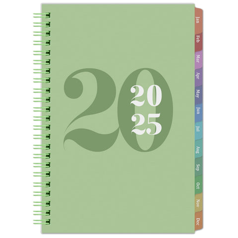 2025 Planner - Planner 2025, Jan. 2025 - Dec. 2025, Planner 2025 with Colorful Tabs, 6.3" x 8.4", 2025 Planner for Schedule Your Daily Life - Green
