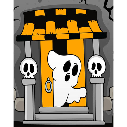 CVPuzzles Haunted House with Ghosts 35 Piece Children's Jigsaw Puzzle 12 inch X 18 inch Spooky Family Fun Educational Toy for Boys and Girls
