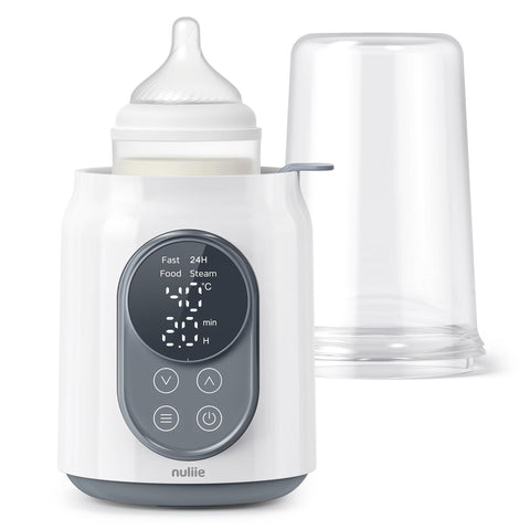 Nuliie Baby Bottle Warmer 6-in-1 with Digital LCD, Timer, Smart Temperature Control and Automatic Shut-Off, Food Warmer&Defrost BPA-Free Warmer for Breastmilk or Formula