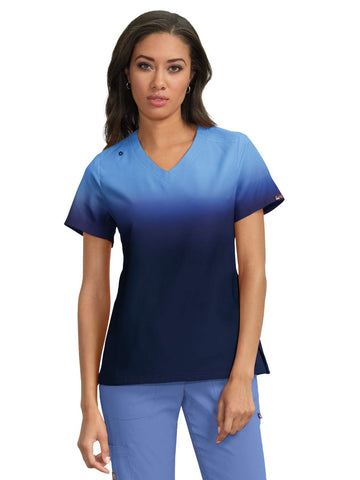 KOI Lite 370PR Women's Reform Top (True Ceil/Navy, XX-Small)