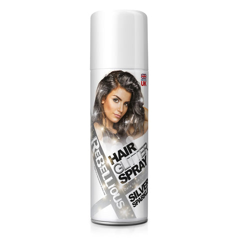 Glitter Hair Colour Spray, Silver Sparkle, 125ml, Loose