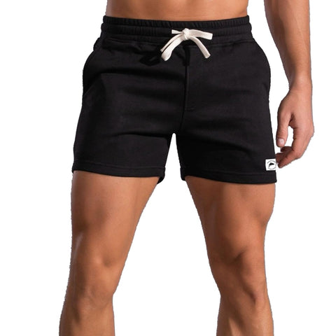 Waghaw Mens 5 Inch Sweat Shorts Mens Linen Shorts 5 Inch Inseam Cotton Shorts for Men Gym Shorts with Pockets, Black, X-Large