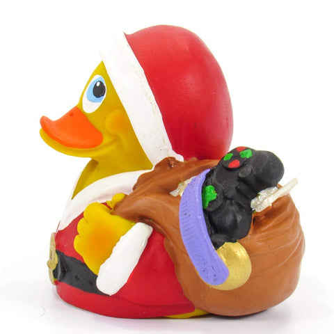 Santa Clause Holiday Presents Rubber Duck Bath Toy | All Natural, Organic, Eco Friendly, Squeaker | Imported from Barcelona, Spain