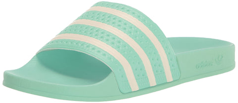 adidas Women's Adilette Slide Sandal, Pulse Mint/Off White/Pulse Mint, 9