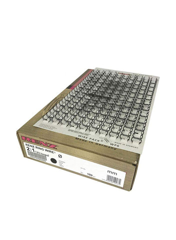 Renz 320950123 9.5 mm Ring Wire Cut Element - Black. 2:1 Pitch. A4. 100 Wires per Box.