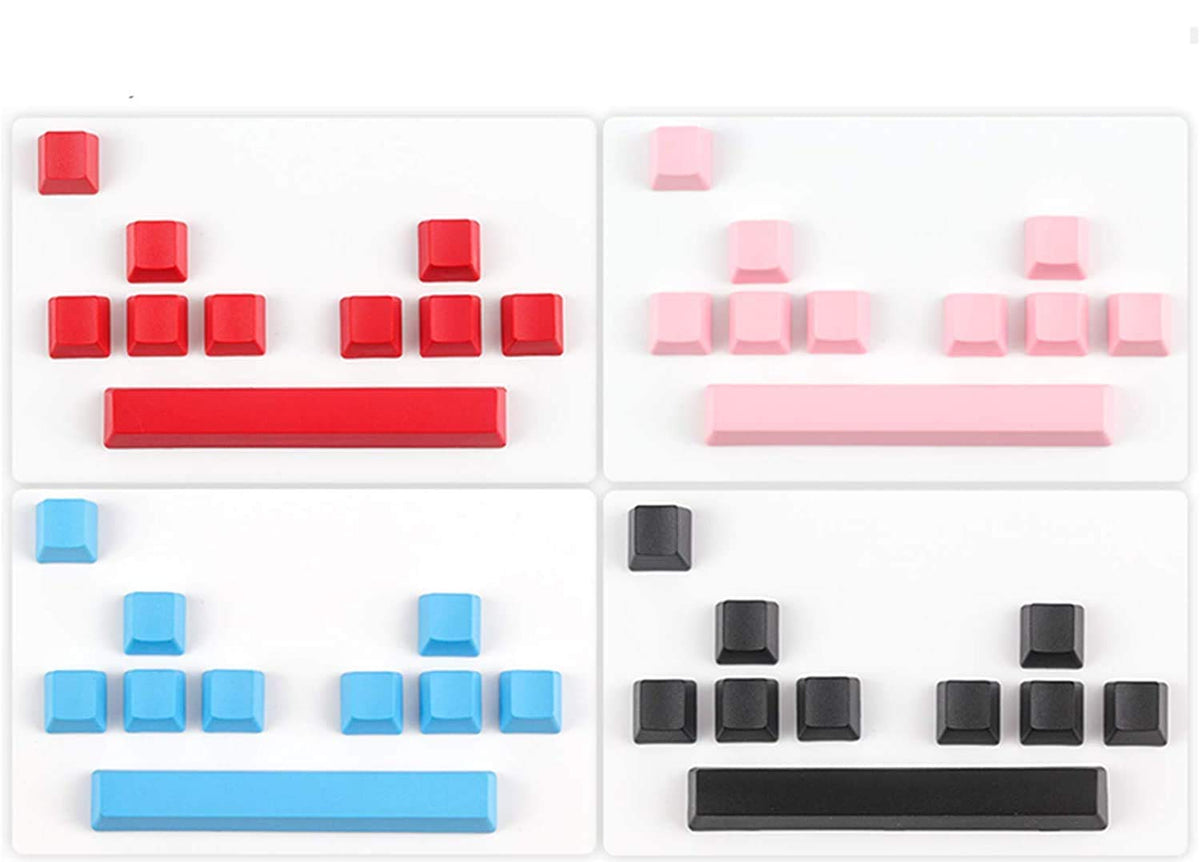 10 Keys OEM Profile Thick PBT Keycaps Arrow WASD Esc 6.25u Spacebar Blank Keyset for Cherry MX RGB Switches Mechanical Keycaps Gaming Replacement (White)