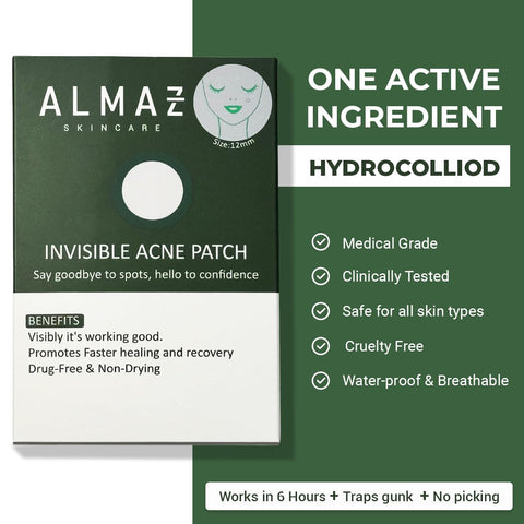 Generic ALMAZ SKINCARE Invisible Spot Cover - Hydrocolloid Acne Patch for Face, Blemishes, Zits Absorbing Patch, Breakouts Spot Treatment for Skin Care, Facial Sticker, (32 Count)
