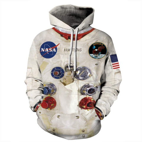 Plustrong Unisex Womens Mens 3D Casual Pullover Hoodie Hooded Sweatshirts with Pockets (astronaut 066, S)