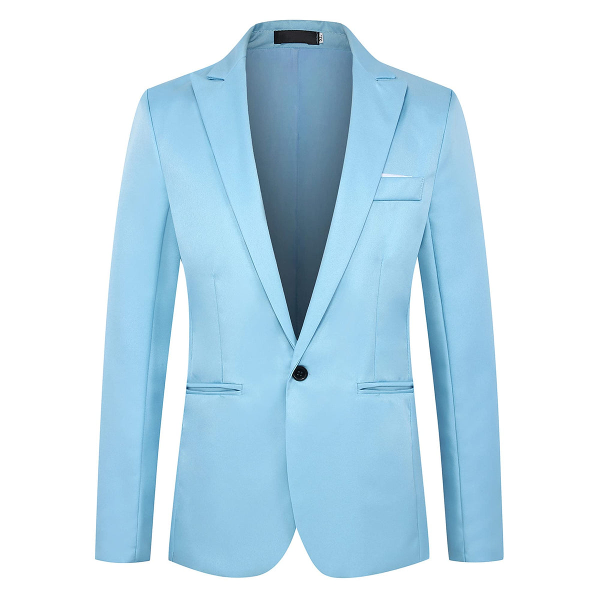 Letuwj Men's Coat Casual Suit Solid Color Suit Sky Blue L