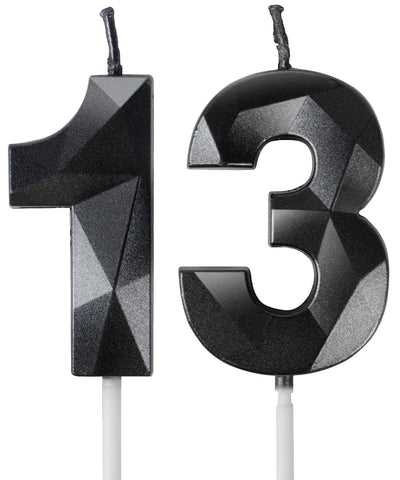 13th Birthday Candles, Black Number 13 Candle,Birthday Cake Candles, Birthday Candle for Cake, Cake Candles Cake Topper Decorations for Birthday Party, Wedding, and Anniversary Supplies