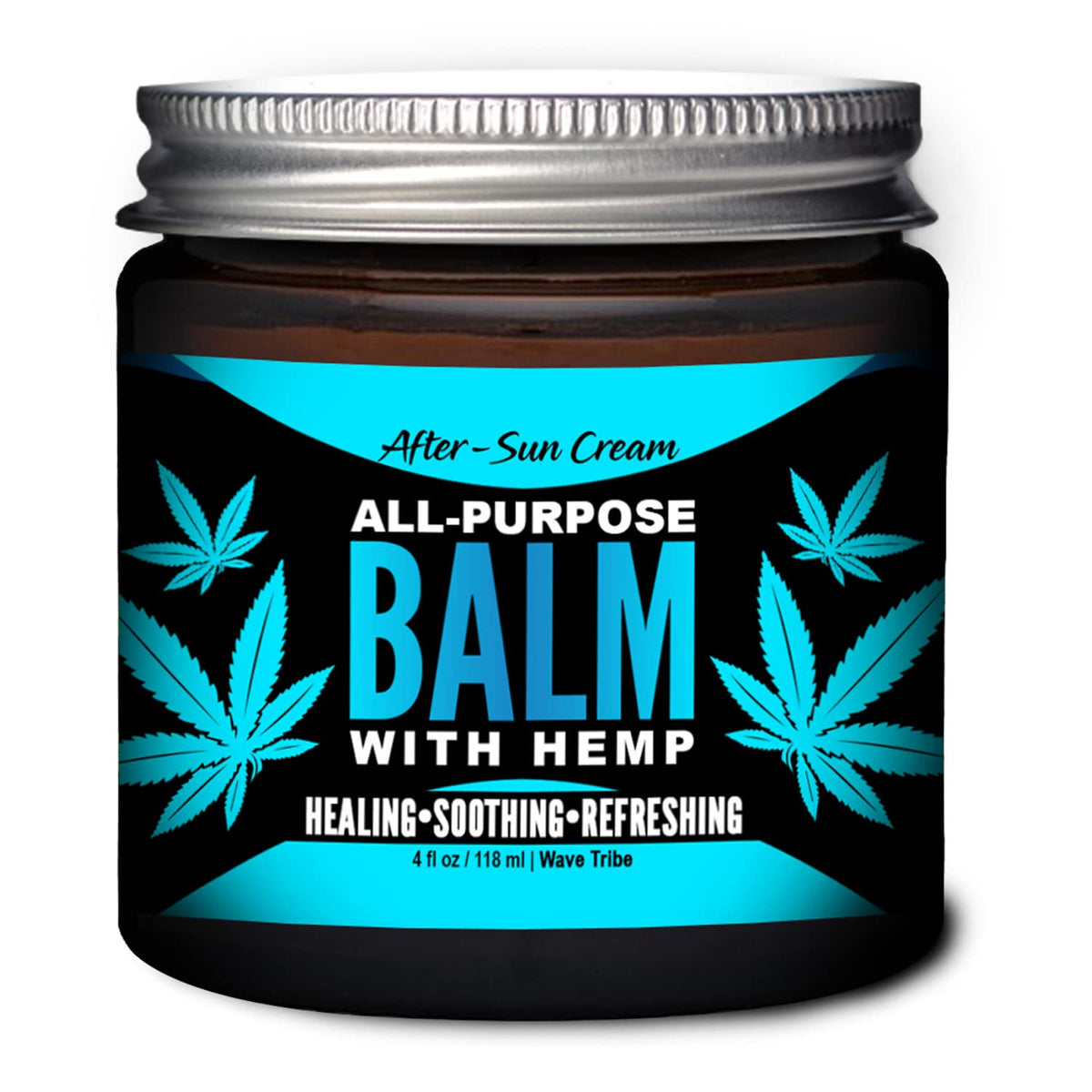 Wave Tribe After Sun Cream with Hemp - 4 oz Organic After Sun Care, Multi-Purpose After Sun Lotion For Your Face & Skin, Sunburn Relief, After Sun Moisturizer, Natural Ingredients, Made in USA