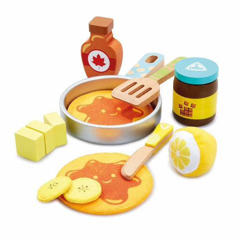 Early Learning Centre - Wooden Pancake Playset - Pretend Play Pancake Playset for Children Ages 3 to 6 Years