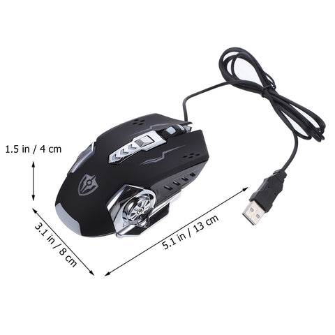 SOLUSTRE Mouse 6d Computer Gamer noiseless Backlit USB for Laptop Computer mice Computer USB Optical mice Computers laptops programmable Ergonomic Gaming Office abs Wired with Lights