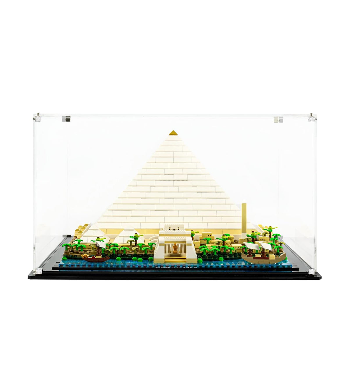 icuanuty Lego 21058 Acrylic Display Case DIY Creative Pyramid Cheops Architecture Kit Storage and Organization Model Display Case for Lego 40x40x25cm
