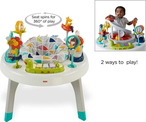 Fisher-Price Baby to Toddler Toy 2-In-1 Sit-To-Stand Activity Center with Music Lights and Spiral Ramp, Spin ÃƒÂ¢Ã¢â€šÂ¬Ã‹Å“N Play Safari