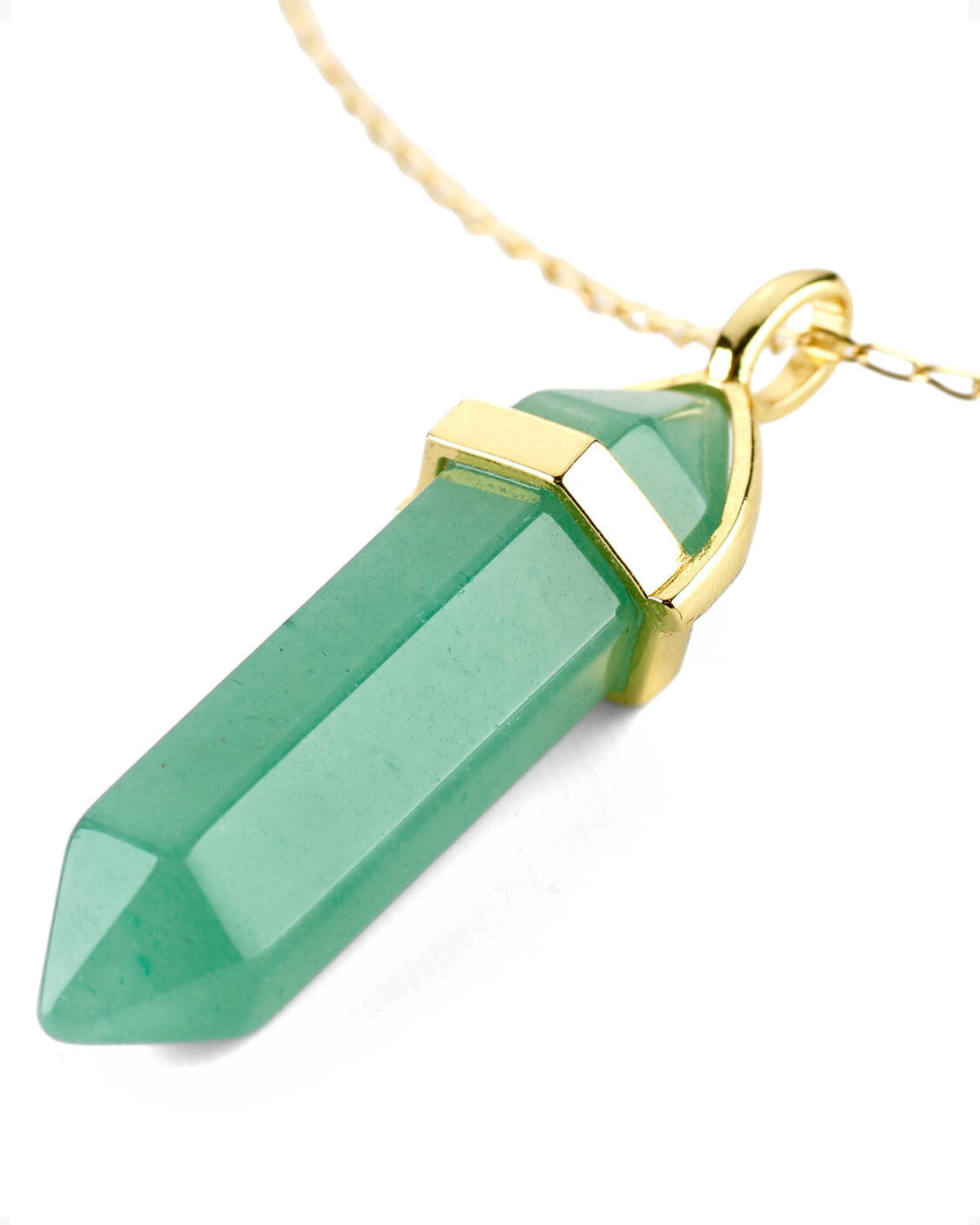 LAVISA Obelisk Gemstone Necklace Gold Pendant, Genuine Crystal Necklace, Rose Quartz, Amethyst, Natural Stone - 55 + 5 cm, Stainless Steel, Amethyst, rose quartz