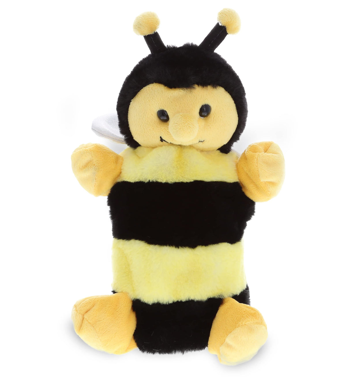 DolliBu Honeybee Plush Hand Puppet - Soft Bee Puppet Stuffed Animal Hand Puppet Toy, Perfect for Puppet Show Games, Puppet Theater Show for Kids, Toddlers, Cute Puppets for Educational Toy - 10 Inch