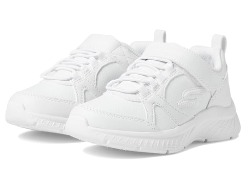 Skechers Girls MICROSPEC Plus Sneaker, White, 11 Little Kid