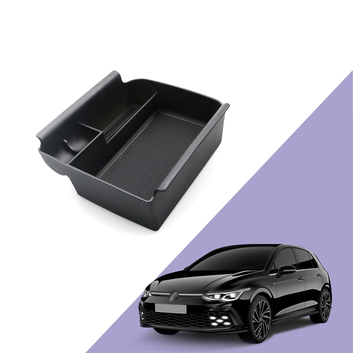 ZCLINKO Compatible with Golf 8 MK8 GTI GTD GTE Alltrack R Variant 2020-2023 2024 Centre Console Organiser Storage Box Golf 8 Accessories (Black)
