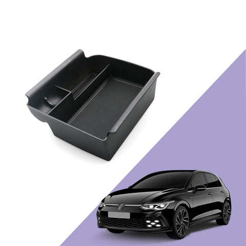 ZCLINKO Compatible with Golf 8 MK8 GTI GTD GTE Alltrack R Variant 2020-2023 2024 Centre Console Organiser Storage Box Golf 8 Accessories (Black)