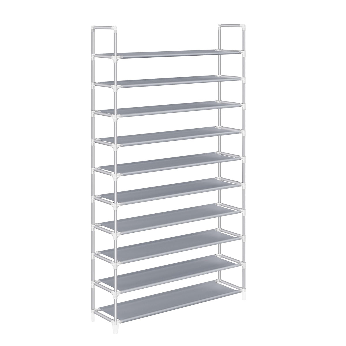 SONGMICS 10 Tier Shoe Storage Organiser for up to 50 Pairs of Shoes Living Room Dressing Room Hallway Non-Woven Fabric 100 x 29 x 175 cm Grey LSR10G