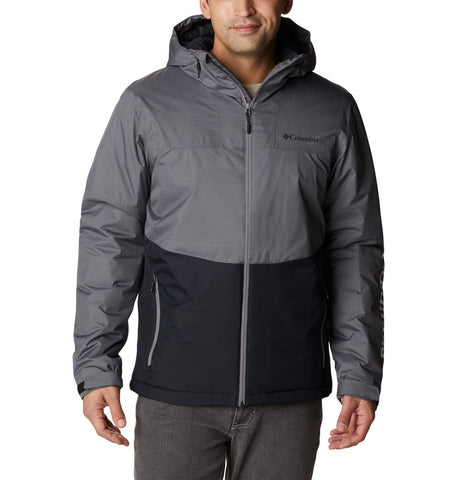 Columbia Men's Point Park Insulated Jacket, Winter Jacket, City Grey/Black, Size S