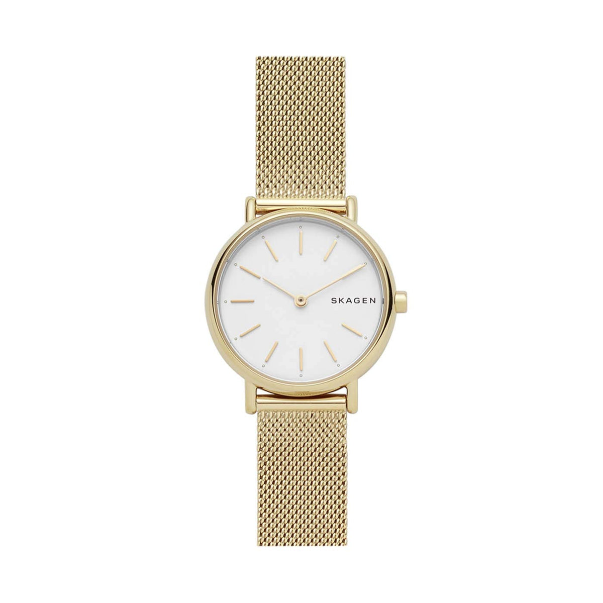 Skagen Watch for Women Signatur Lille, Two Hand Movement, 30 mm Gold Stainless Steel Case with a Stainless Steel Mesh Strap, SKW2693