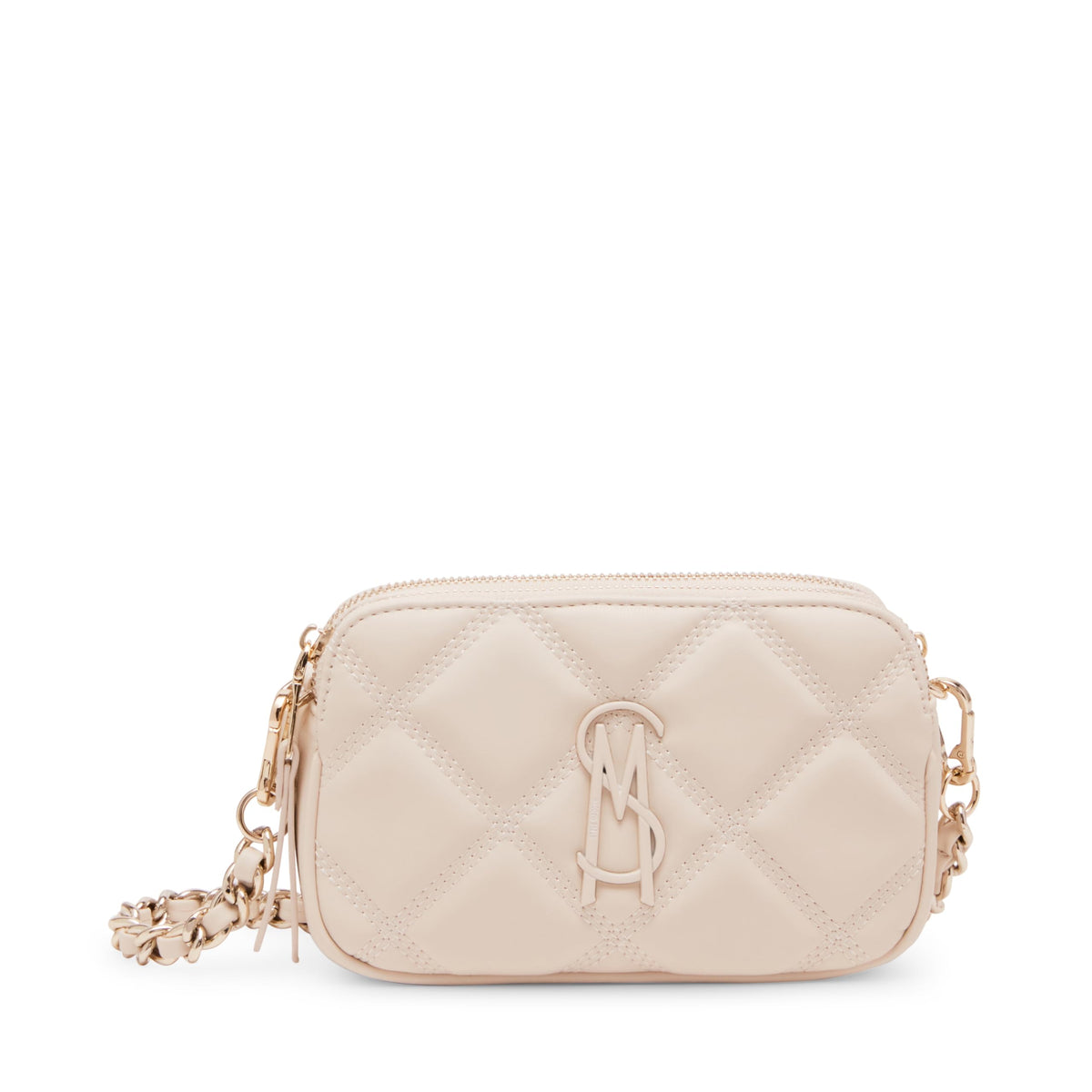 Steve Madden Bdaisy Quilted Double Zip Crossbody, Ivory