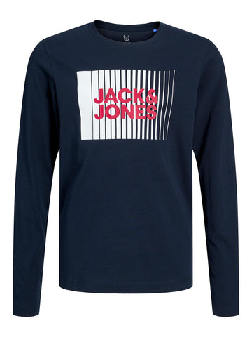 Jack & Jones Junior Boy's Jjecorp Logo Tee Play LS O-Neck Noos Jnr T-Shirt, Blazer Navy, 10 Years