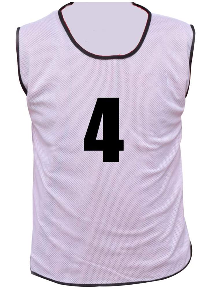 10 MESH BIBS FOOTBALL TRAINING SPORTS BIBS PRINTED NUMBER (1-10 OR number of your choice) Back only (White, Youth (Men's Small to Medium))