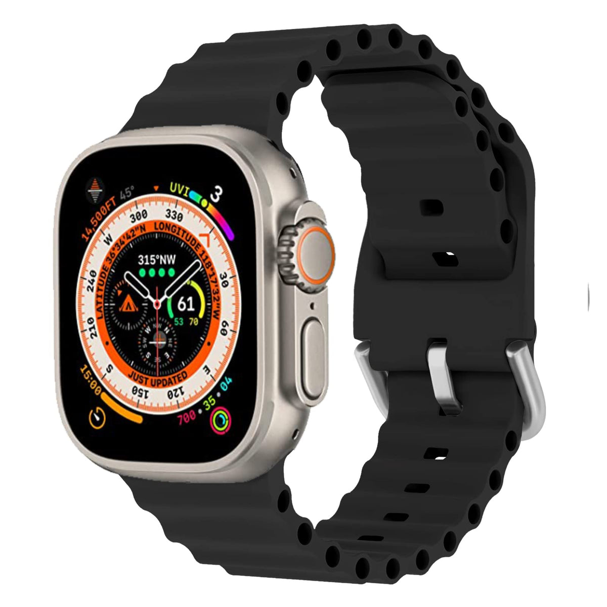 Ocean Band for Apple Watch Ultra 2 Bands 49mm 46mm 45mm 44mm 42mm 41mm 40mm 38mm Men Women,Sport Band Silicone Breathable Strap Wristband for iWatch Ultra/Ultra2 Series 10 9 8 7 6 5 4 3,SE 2/SE