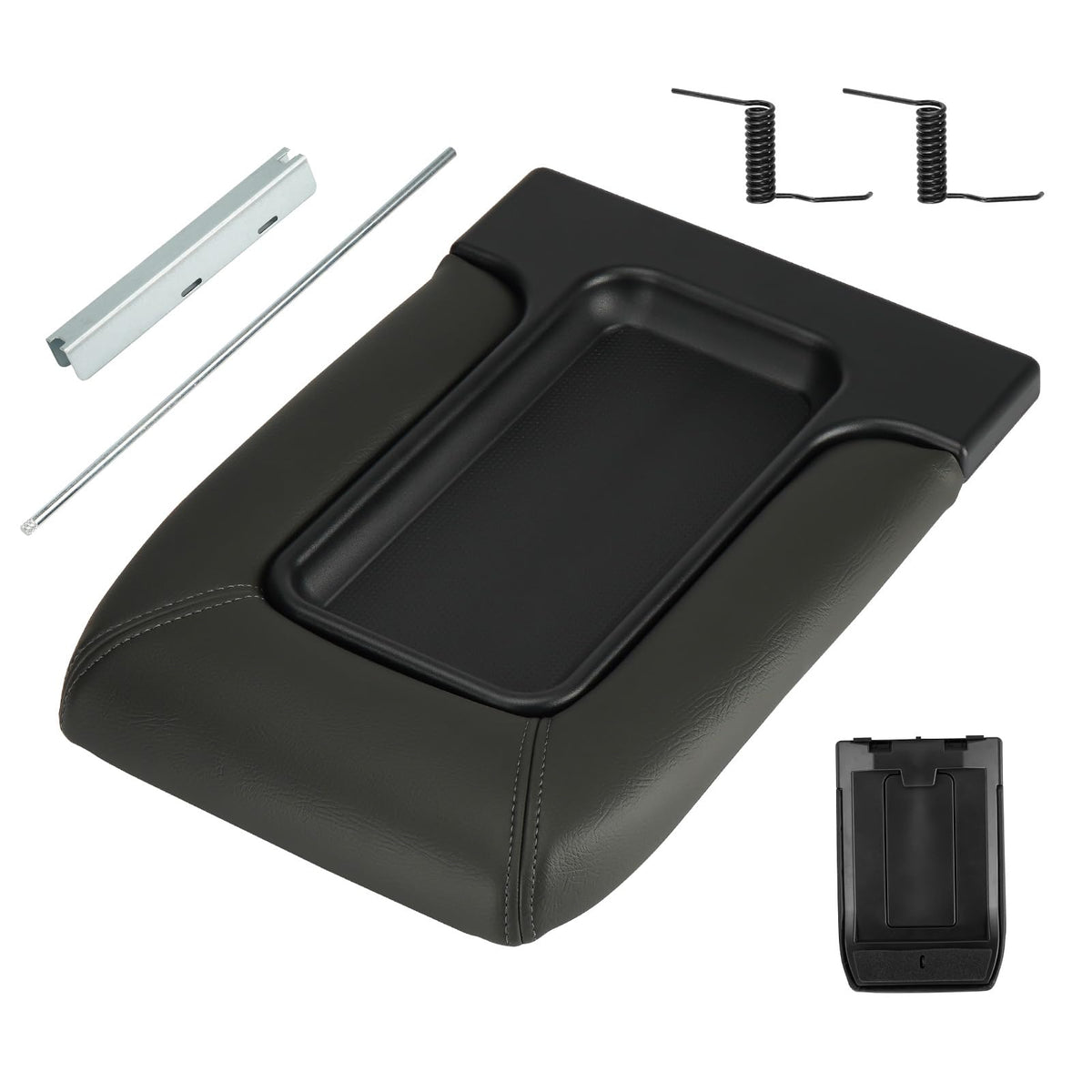 Youxmoto Center Console Lid Armrest Cover Fit for Chevy Silverado 1500 2500 3500 HD 2001-2006; Avalanche/Tahoe/Suburban; Fit for GMC Sierra; Dark Grey Fits 19127364, 19127366