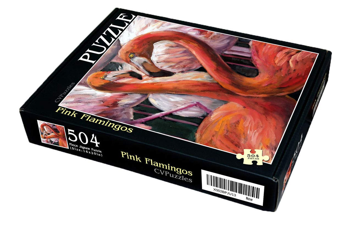 CVPuzzles Pink Flamingos 504 Piece Jigsaw Puzzle 16" X 20"