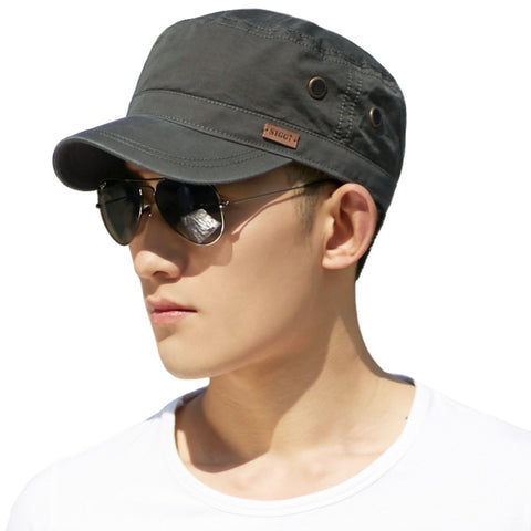 Comhats Unisex Mens Cotton Army Caps Military Hats Baseball Sun Hat Trucker Cadet Combat Cap for Men 63-65CM Green XL