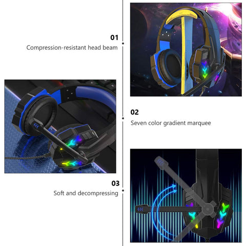 SOLUSTRE 1Pc Headphones Gaming Headphone Wired Gaming Headset Light up Gaming Headset Stereo Gaming Headset Cordless Earphones Studio Monitor Headsets Microphone Plastic Noise Reduction