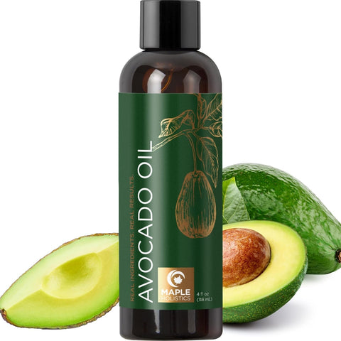 100% Pure Avocado Oil - Deep Tissue Moisturizer for Hair Face & Skin - Rich in Retinol & Vitamin E to Reduce Wrinkles - Supports Skin Rejuvenation & Hair Growth - 4 Oz - USA Made By Maple Holistics