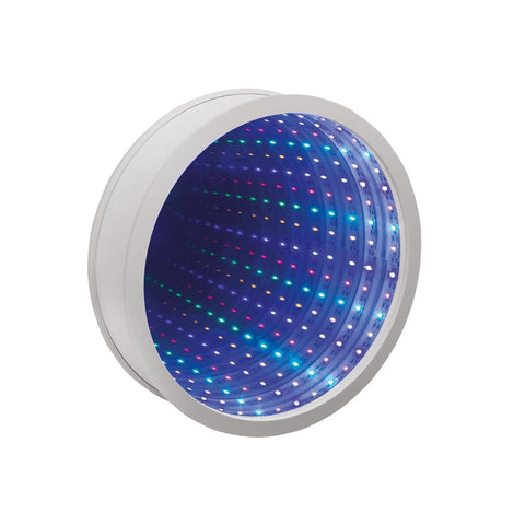 White Infinity Mirror | Light Up Sensory White Mirror 25cm Multi-Colour 42-LED