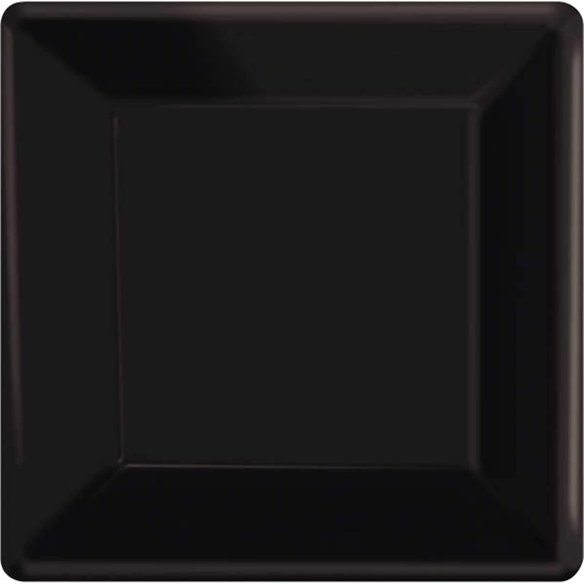 Jet Black Square Paper Plates | 7" | Pack of 20 | Party Supply