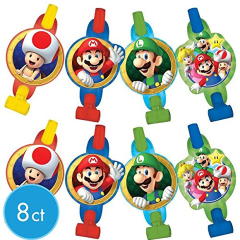 Amscan 331554 Super Mario Brothers Blowouts, 8 pcs, Party Favor