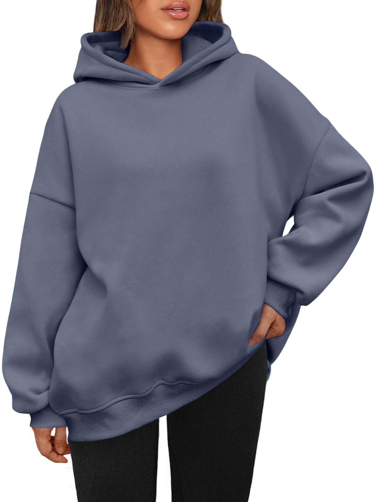 AUTOMET Womens Oversized Hoodies Fleece Sweatshirts Hooded Pullover 2025 Fashion Fall Clothes Trendy Outfits Winter Sweater, Greyblue, XL