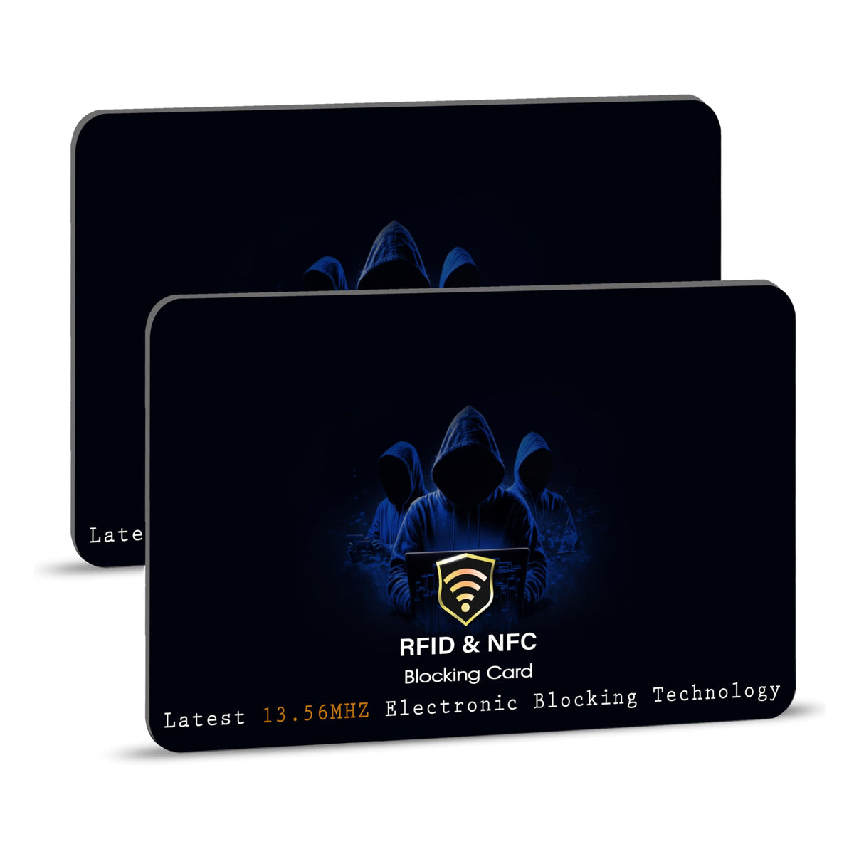 SaiTech IT 2 Pack RFID Blocking Card NFC Contactless Debit/Credit Card ATM Passport Protector ideal for Men & women slim perfectly fit in wallet (Blue Printed)