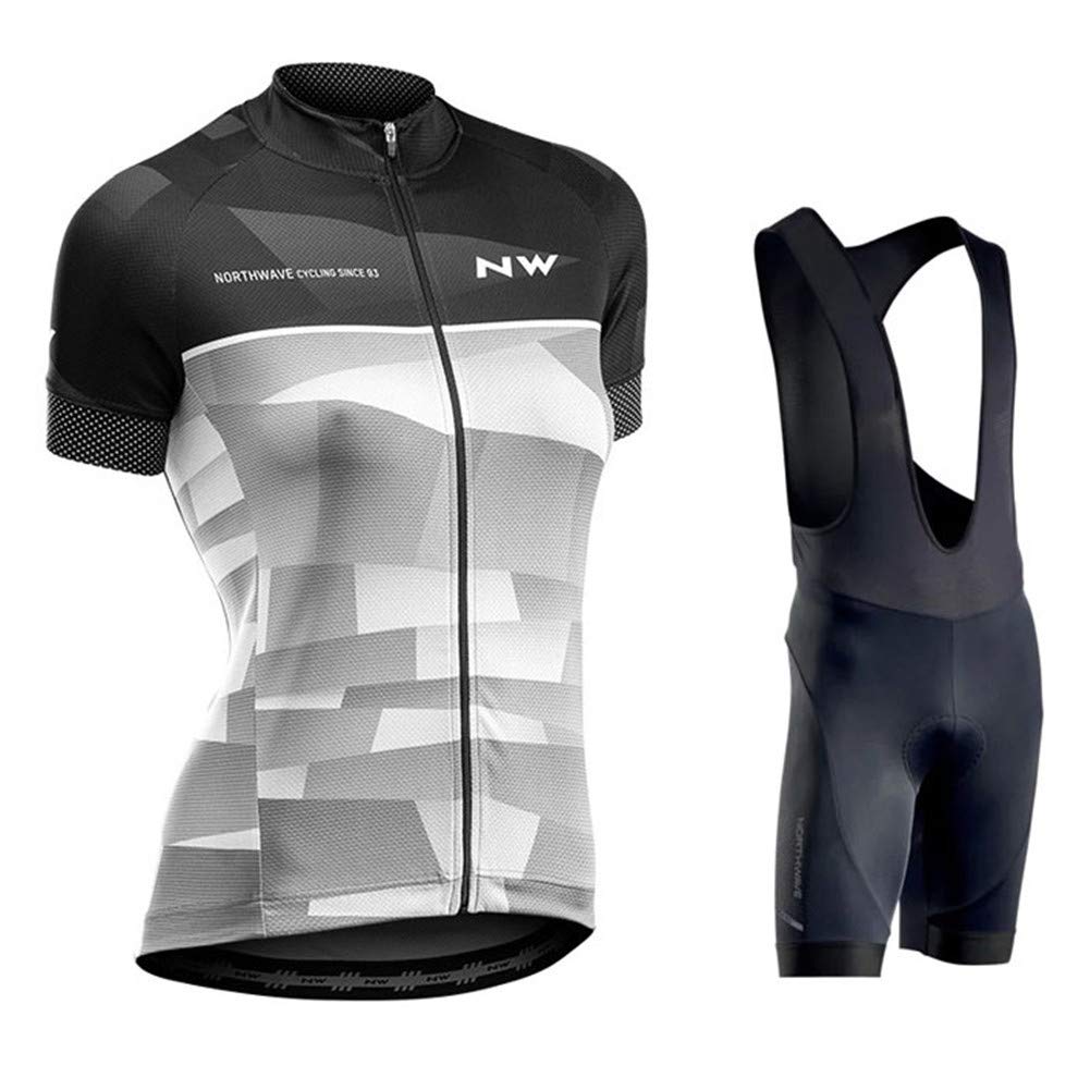 Atack-B Women Summer Cycling Short Sleeve Top and Gel Bib Shorts Set, Cycling Jersey Kits Breathable MTB Clothing Suits (L13,M)