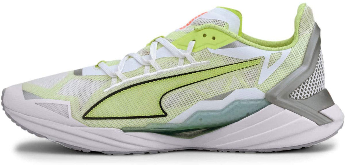 PUMA Men's Ultraride Running-Shoe, White-Fizzy Yellow, 7.5
