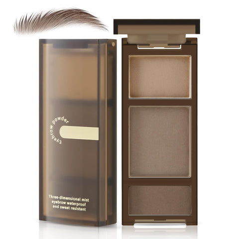 Boobeen 3 Color Eyebrow Powder Palette, Waterproof Long-Lasting Nature Eye Brow Powder, Brow Definer Powder Makeup to Enhance & Filler Brows, Powder Smooth