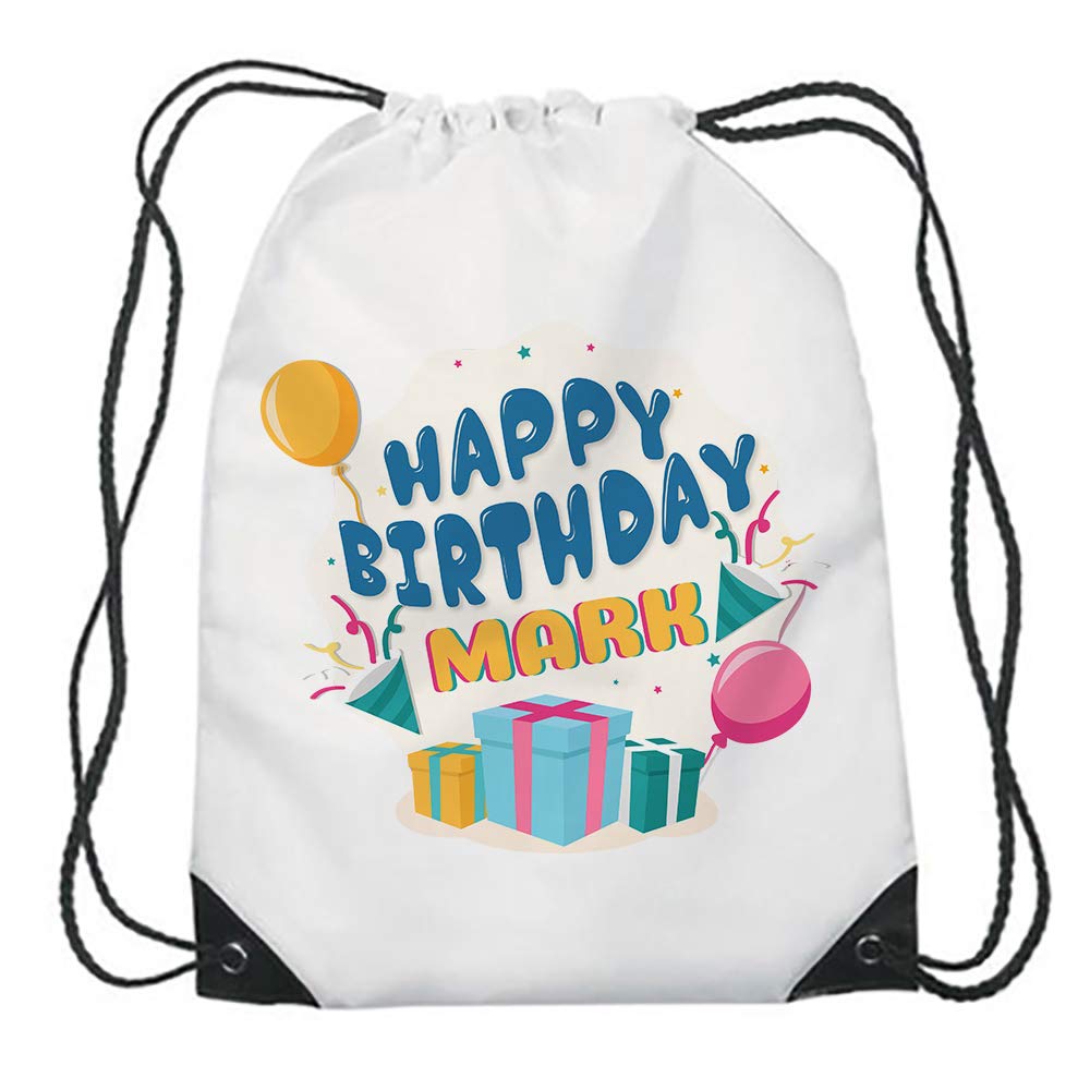 Getagift Personalised Happy Birthday Any name designed Special Awesome Birthday Gift for Him/Her, Men/Women Christmas Stocking Filler Unique Drawstring Bag Gym Sack Sports Bag.